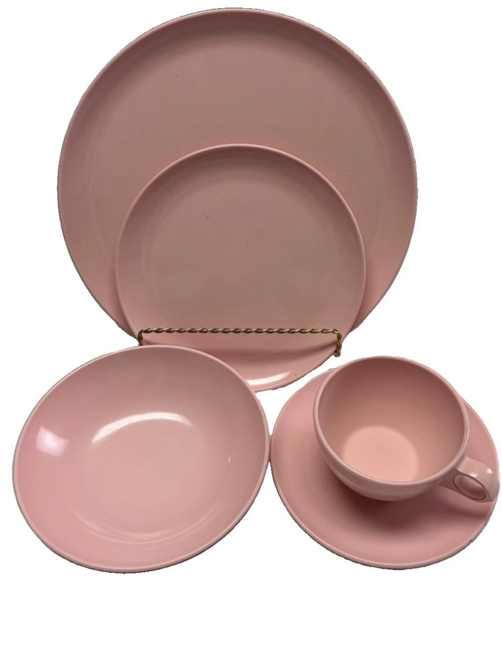 MARCREST melamine PINK 5 piece place setting- 1954 Chicago - service for 4